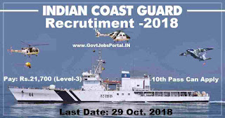 Indian Coast Guard Recruitment 2018