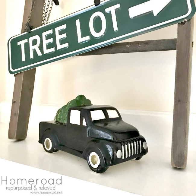 DIY Tree Lot Black Christmas tree truck. Homeroad.net