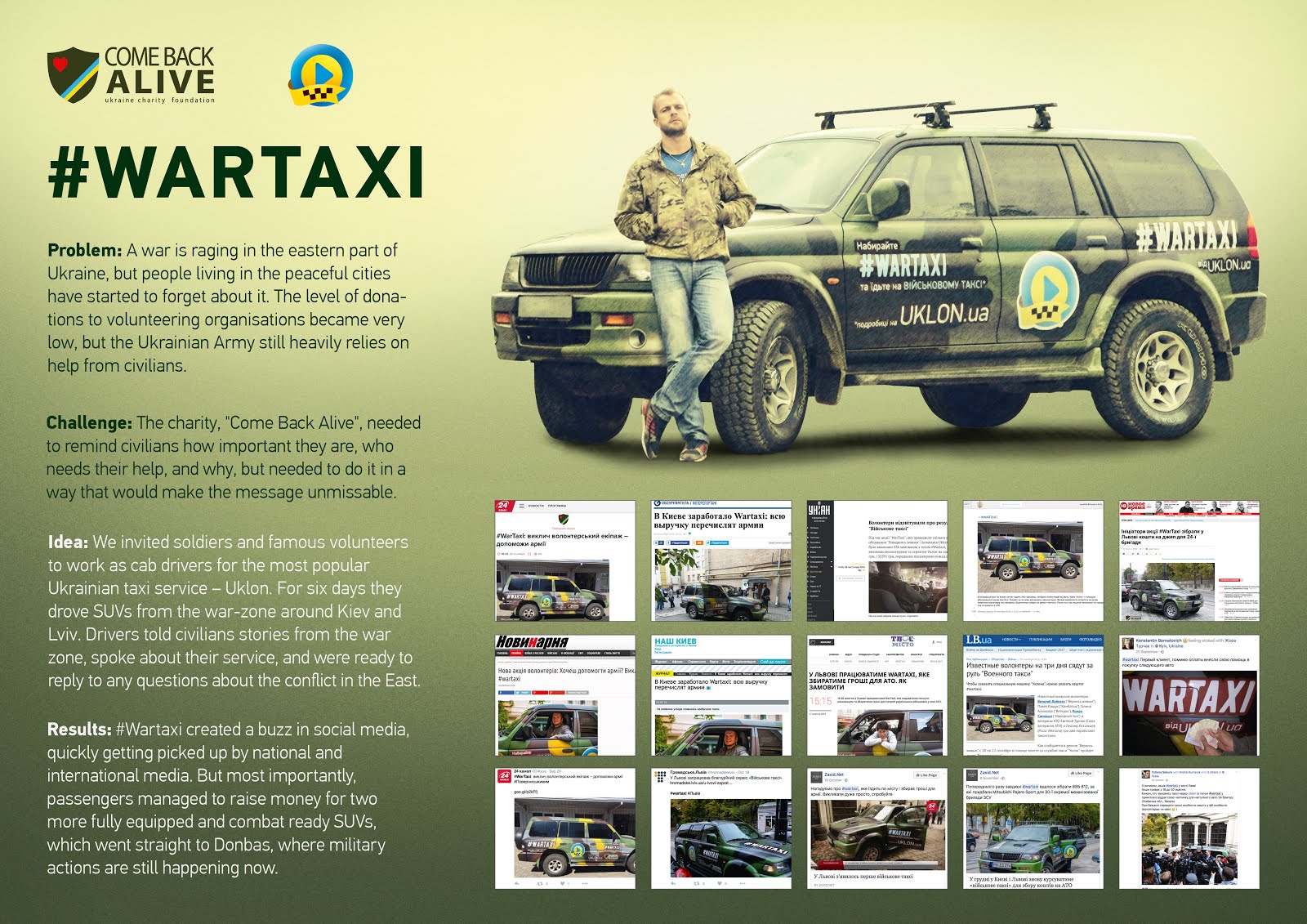 Synopsis We needed to remind people of Ukraine about the war that is