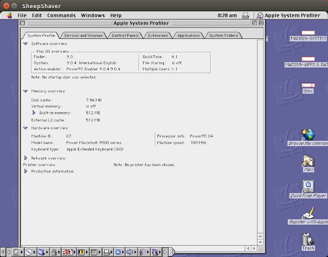 Supratim Sanyal's Blog: Clean initial installation of Mac OS 9 on Power Macintosh emulated by SheepShaver for Ubuntu Linux