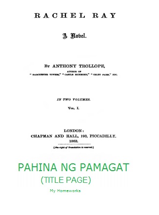 My Homeworks: Bahagi ng Aklat (may larawan) - Pahina ng Pamagat