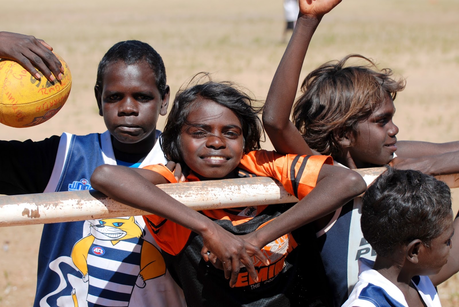 Tofu Photography Players taking a break and posing for my camera during a junior AFL football