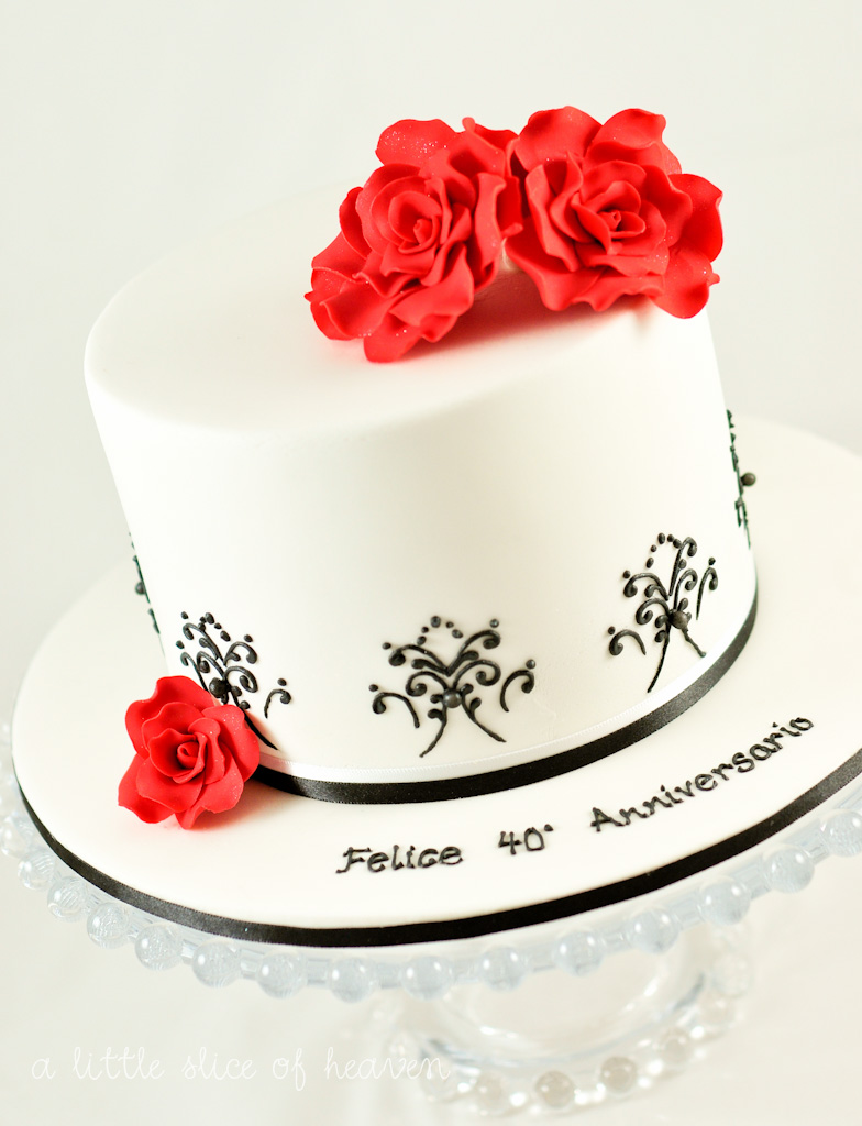 a little slice of heaven Wedding anniversary cake