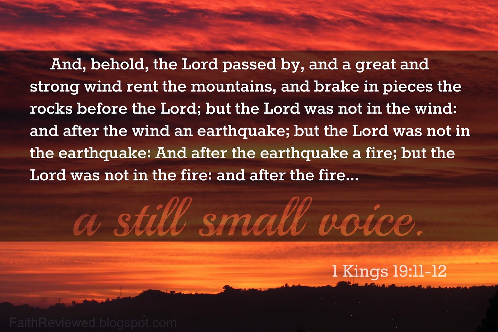 Faith Reviewed A Still, Small Voice