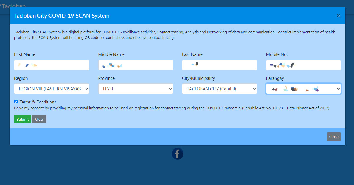 Tacloban City QR Code Registration