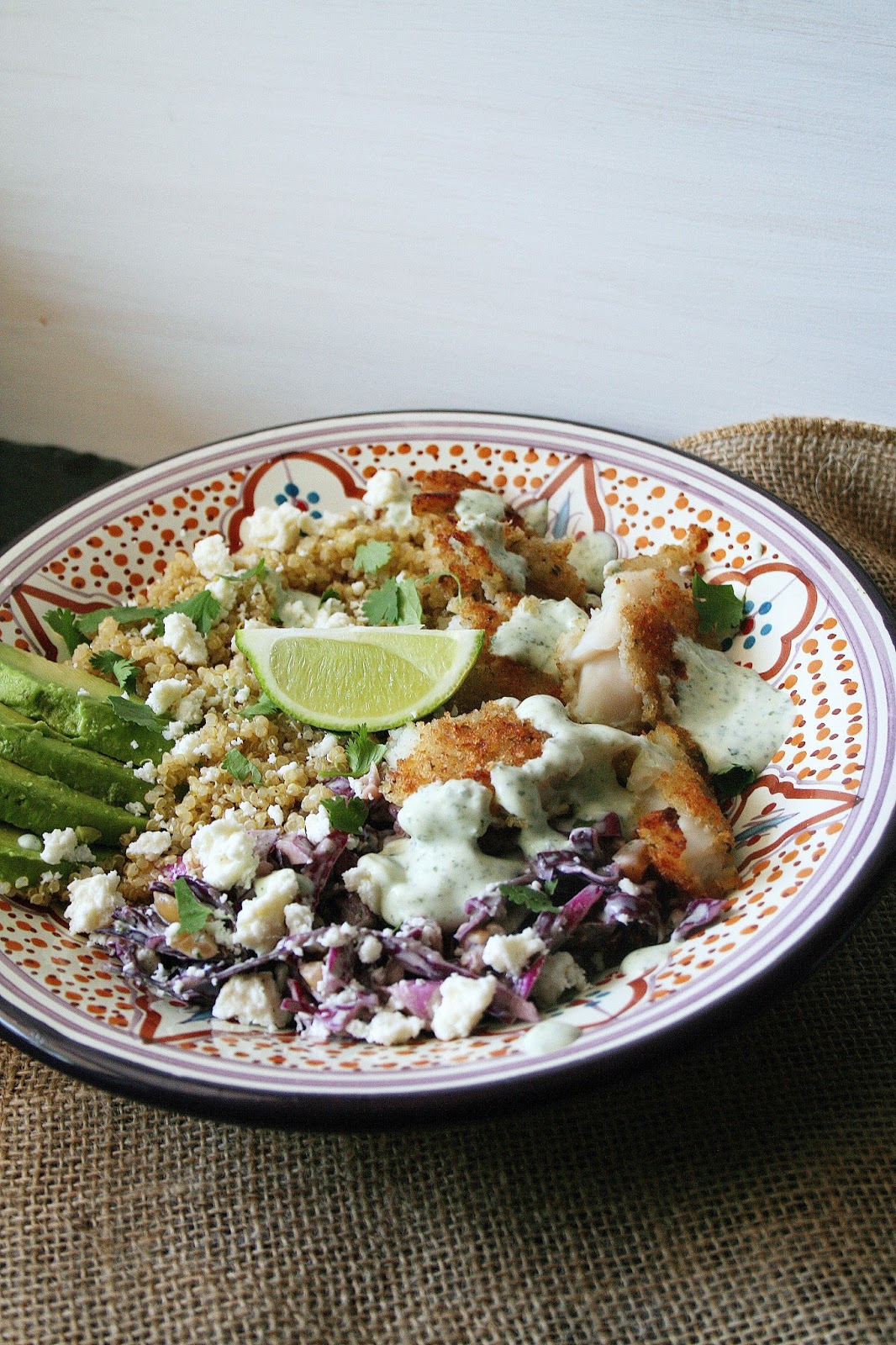 Annie à la Mode Crispy Fish Salad with Creamy Cilantro Dressing