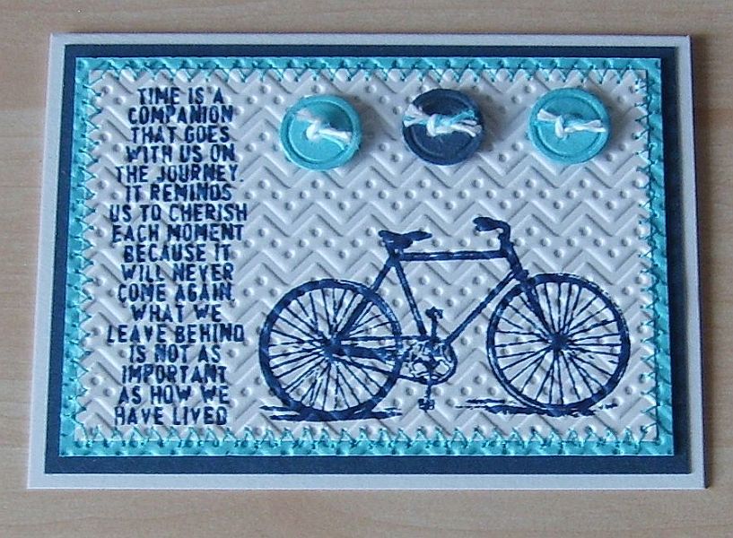Basslady Creations: Karte "Time is a companion" mit Fahrrad-Motiv Basslady Creations: Karte "Time is a companion" mit Fahrrad-Motiv