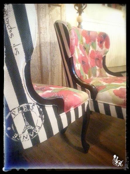 How to paint old fabric furniture for makeover
