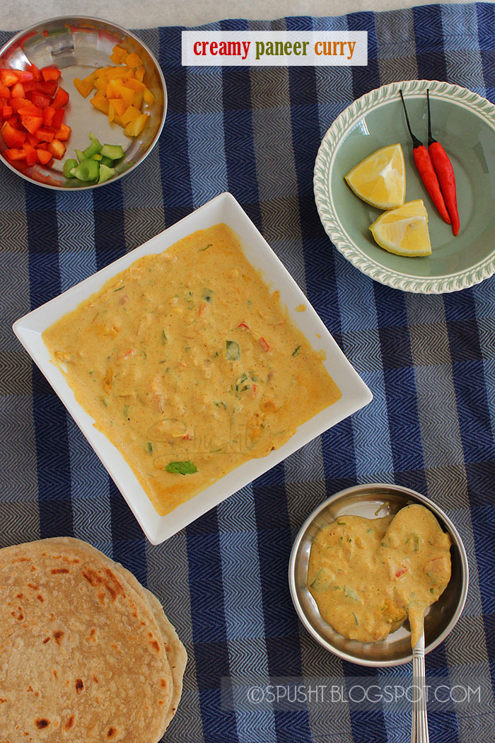 spusht | creamy paneer gravy curry with bell peppers and spices