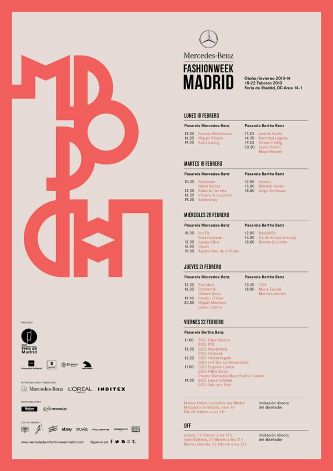 A.Z. Calendario Mercedes Benz Fashion Week Madrid