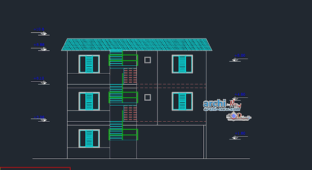 Duplex Residential Project in AutoCAD 