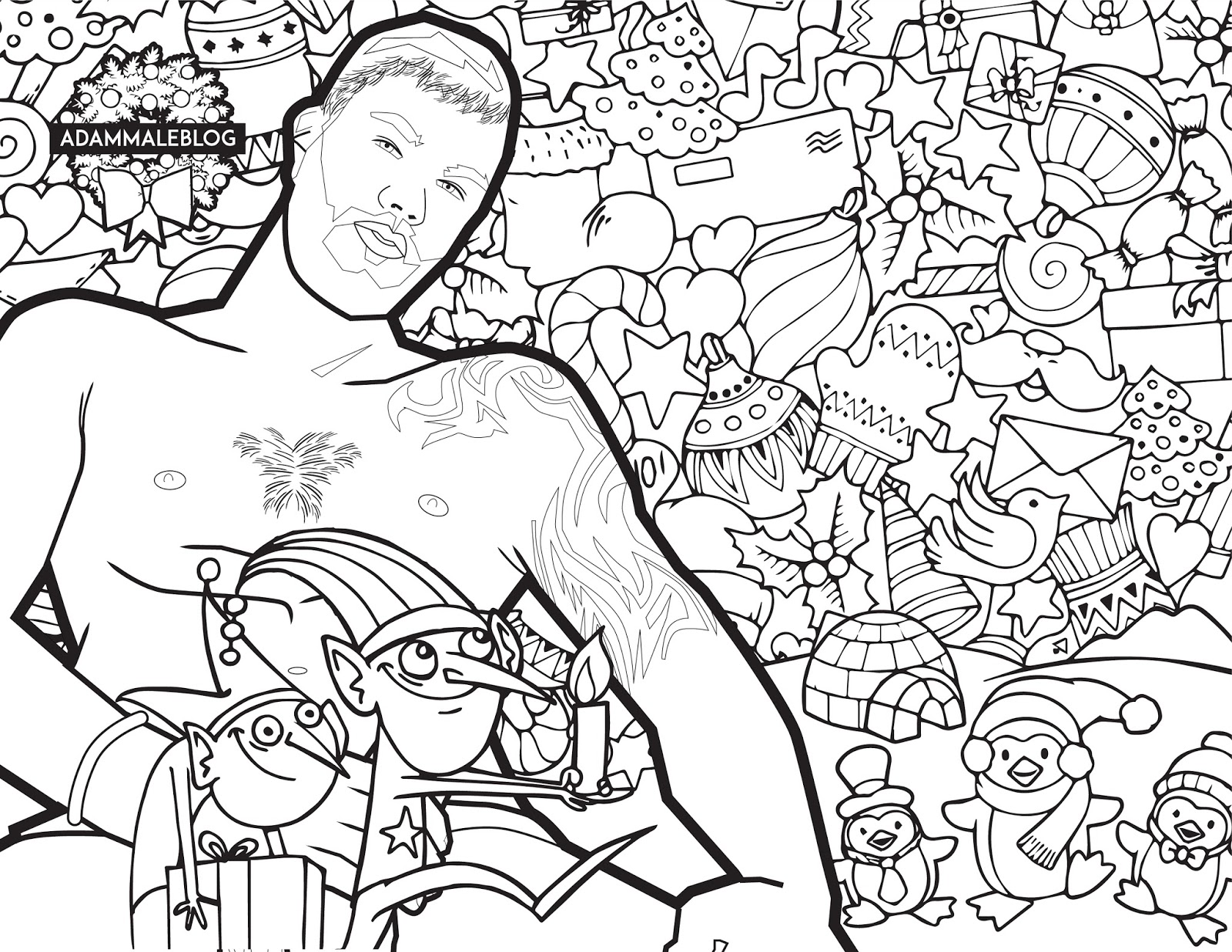 Welcome to my world.... : Gay Porn Star Holiday Coloring Pages!