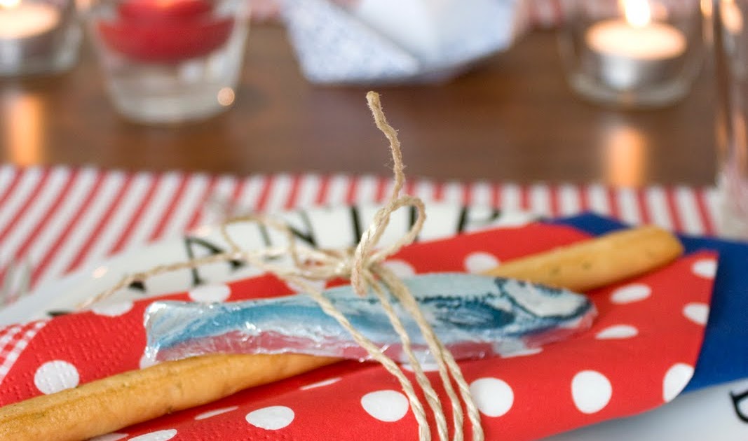 raumdinge: Fisch-(Tisch)-Deko: maritim gedeckt für's Fischessen