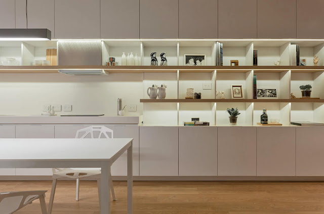 cocina-blanca-minimalista-integrada-arquimadera02 cocina blanca minimalista integrada