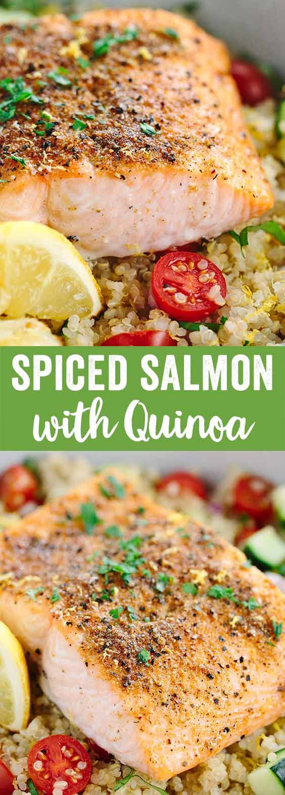 Mediterranean Spiced Salmon and Vegetable Quinoa - NEWS RECIPES