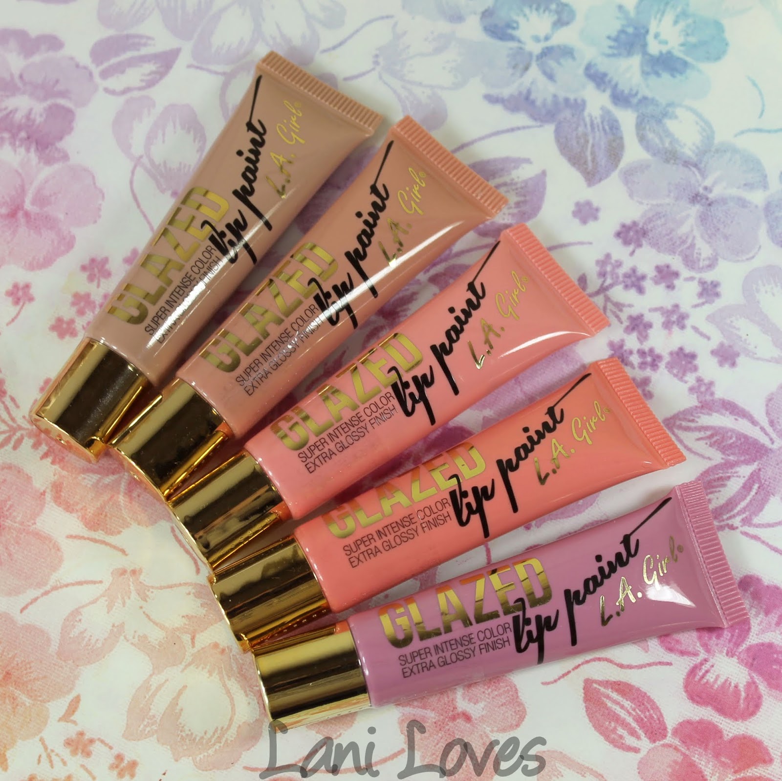 LA Girl Glazed Lip Paint - Whisper, Elude, Flirt, Peony and Whimsical Swatches & Review