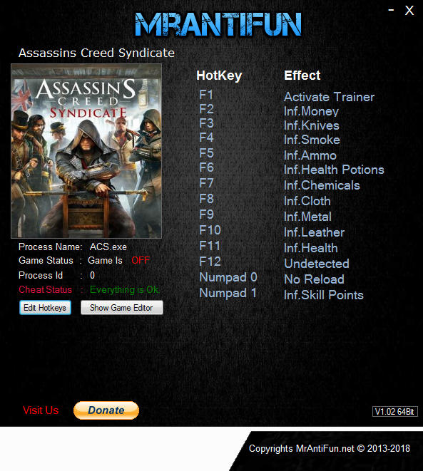 Assassin s коды. Ассасин Крид 3 Trainer 1.05. Коды на ассасин Крид Синдикат. Assassin's Creed Syndicate читы. Assassins Creed Syndicate трейнер.