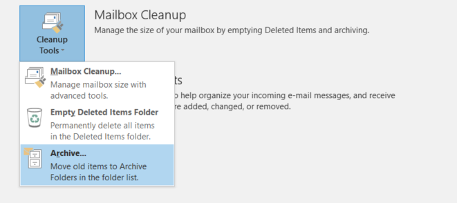 Cara mengatur AutoArchive pada Microsoft Outlook.