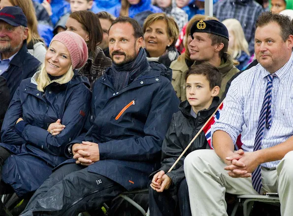 Crown Prince Haakon of Norway and Crown Princess Mette-Marit of Norway arrive in Kolbotn