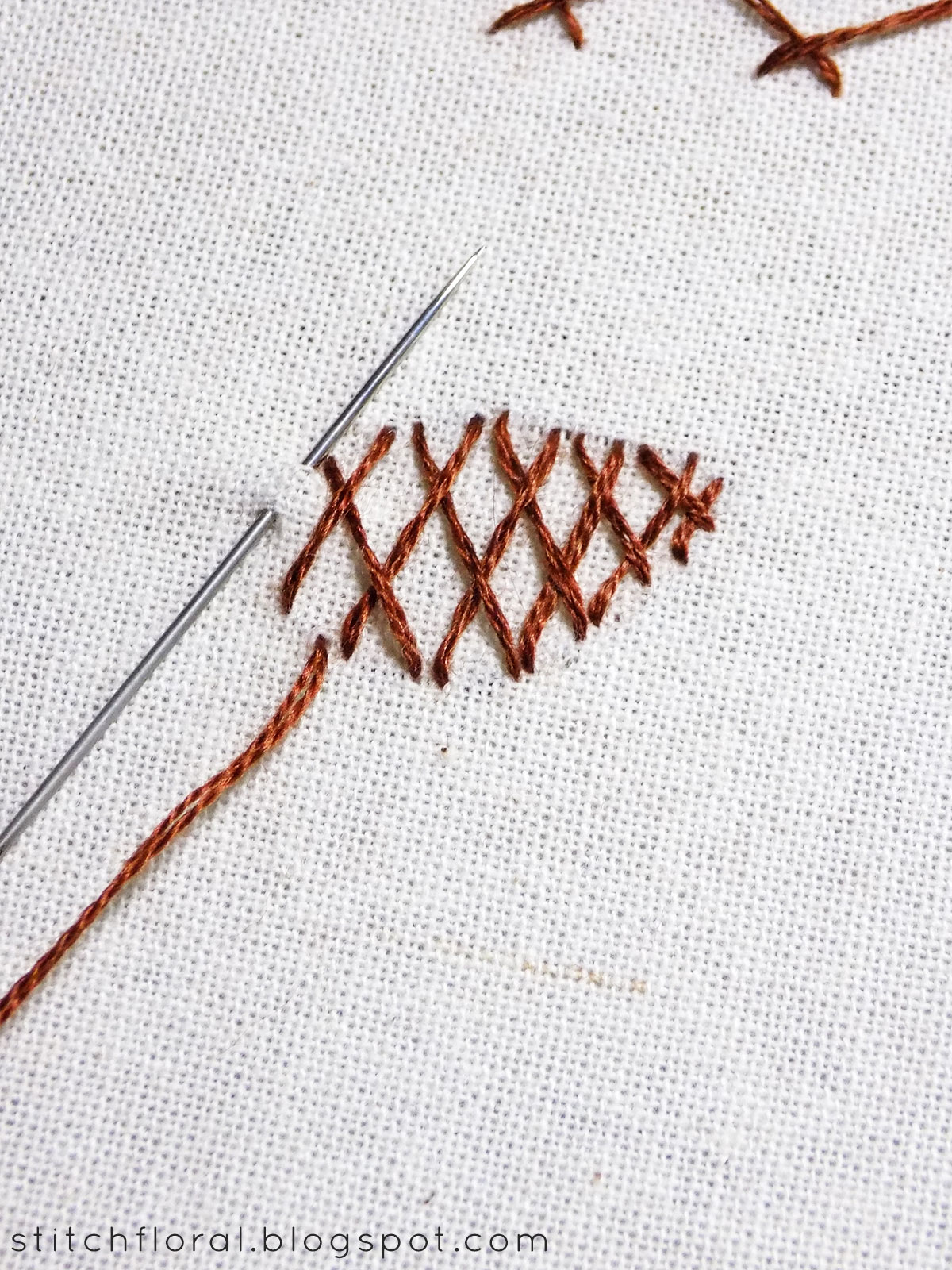 How to work herringbone stitch Stitch Floral