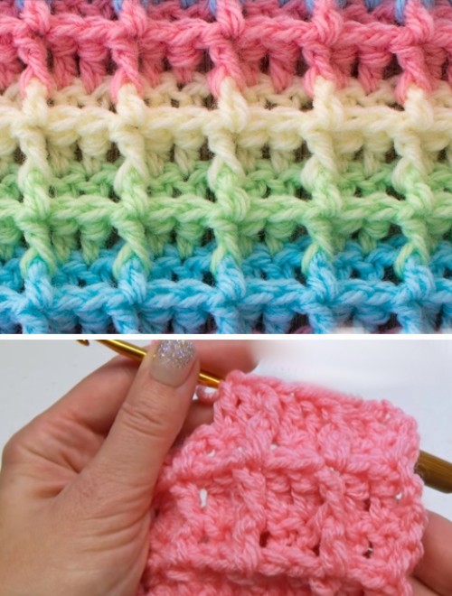 Crochet Waffle Stitch Blanket  - Tutorial