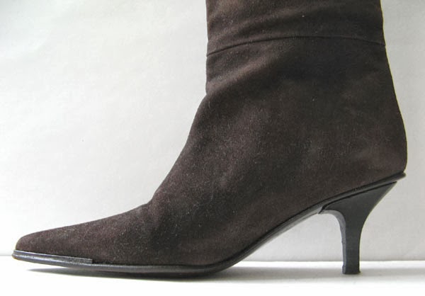 GUCCI BROWN LEATHER TALL BOOTS CHLOE BROWN SUEDE LEATHER BOOTS WOMENS