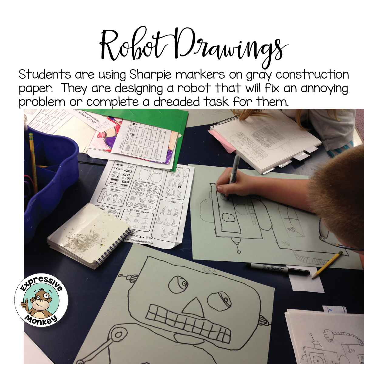 Robot Art Lesson Ideas Expressive Monkey