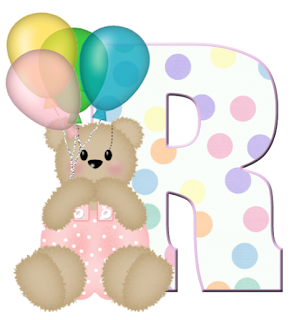 Abecedarios de Osita de Peluche con Globos. Teddy Bear with Balloons Alphabet.