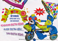 Sepeda Roda Tiga Royal RY9782C Baby JacQ dengan Kipas Angin dan Sandaran Tangan Musik