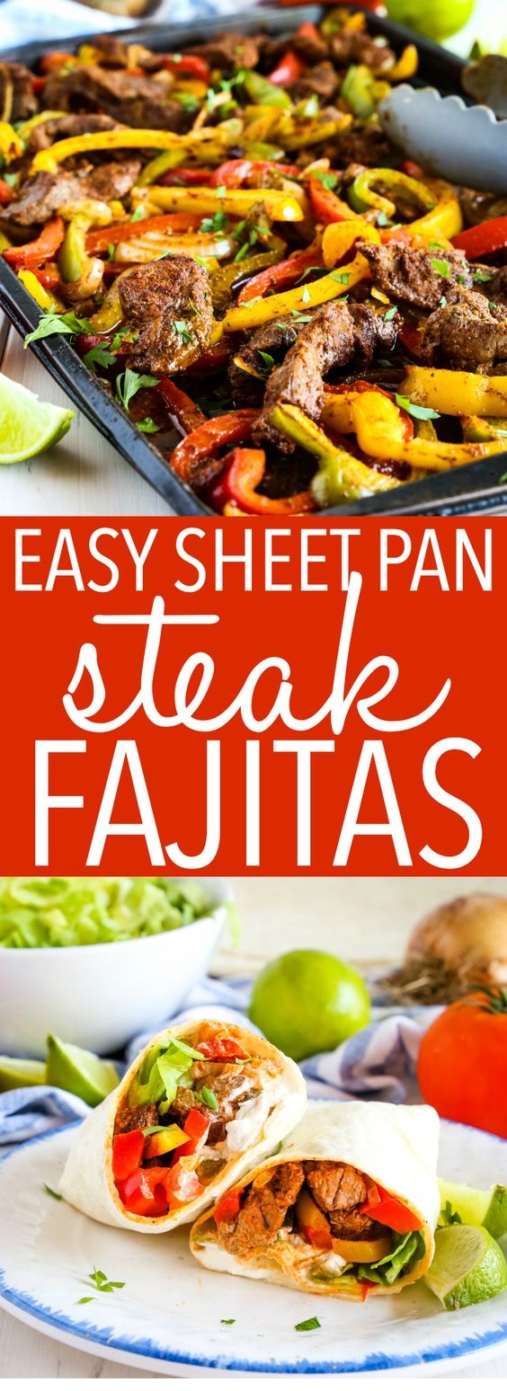 Easy Sheet Pan Steak Fajitas