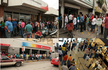 Resultado de imagen para colas en bancos venezolanos