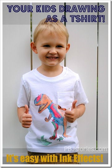 kids drawing transfered to t-shirt