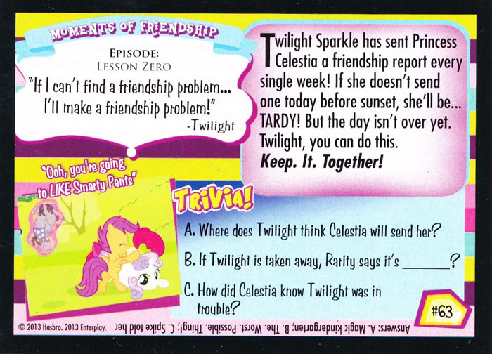 My Little Pony Clock...is...TICKING! Series 2 Trading Card MLP Merch