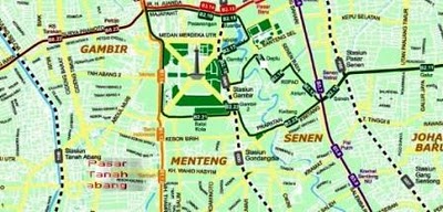 Peta Lokasi Pasar Tanah Abang Blok A H Metro dan Auri 