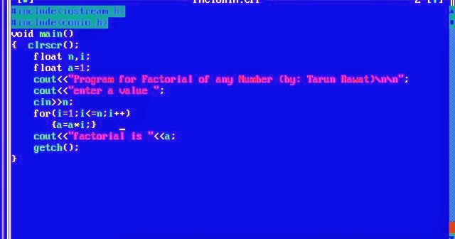 C++ Programming: Factorial of a given number...