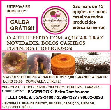 Feito com açúcar: Bolos Caseiros