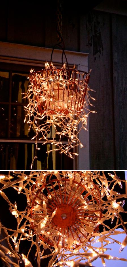 Make a chandelier from an old basket - 101 Gardening
