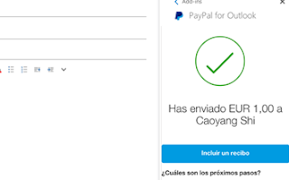 Iniciar sesion Outlook y enviar dinero Paypal