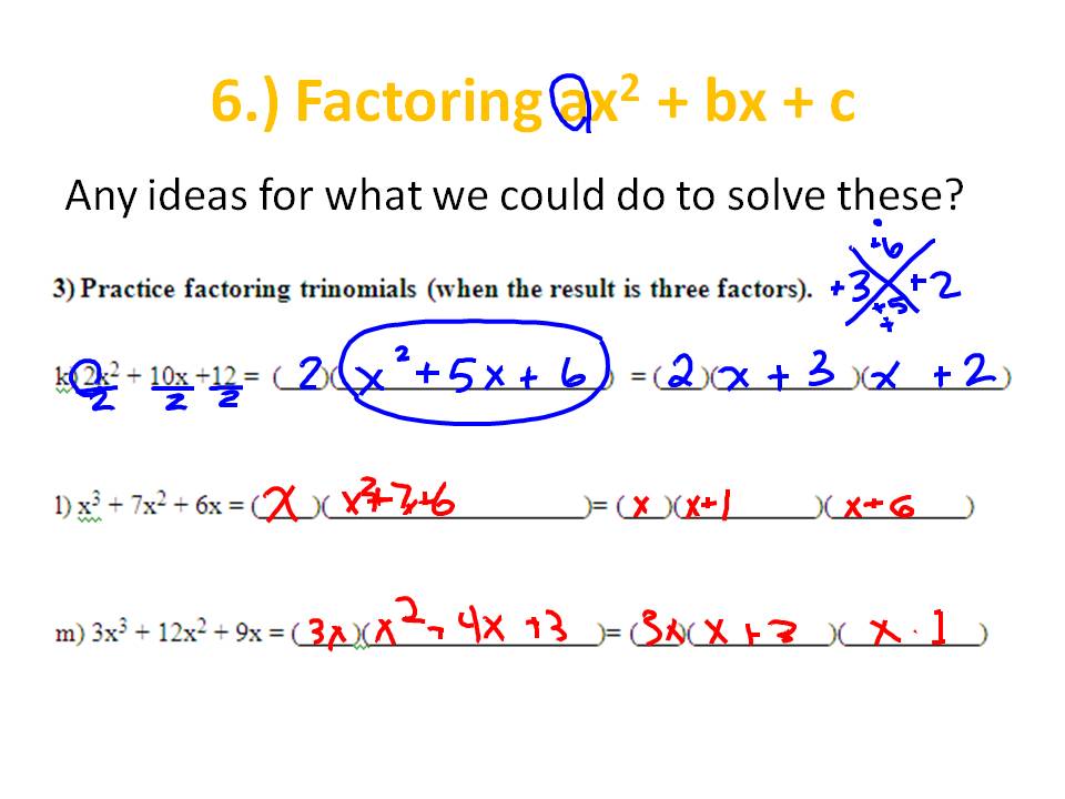 Ms. Hale's Math Page: Algebra 4/30: More Factoring Quadratics