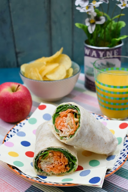 Carrot and Spinach Crunch Lunch Wrap