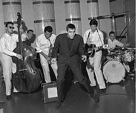Celentano, centre, with his 1950s band The Rock Boys