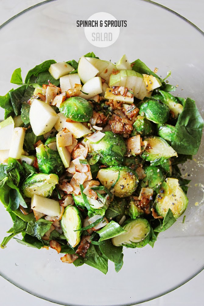 recipe spinach & brussel sprouts salad minimal crafts