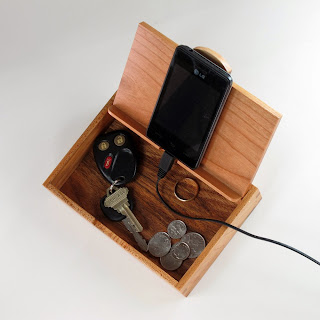 Handmade Wooden Valet Phone Stand