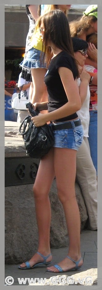 Skinny girl wearing micro jeans shorts | Girls, Girls, Girls vs. Girls