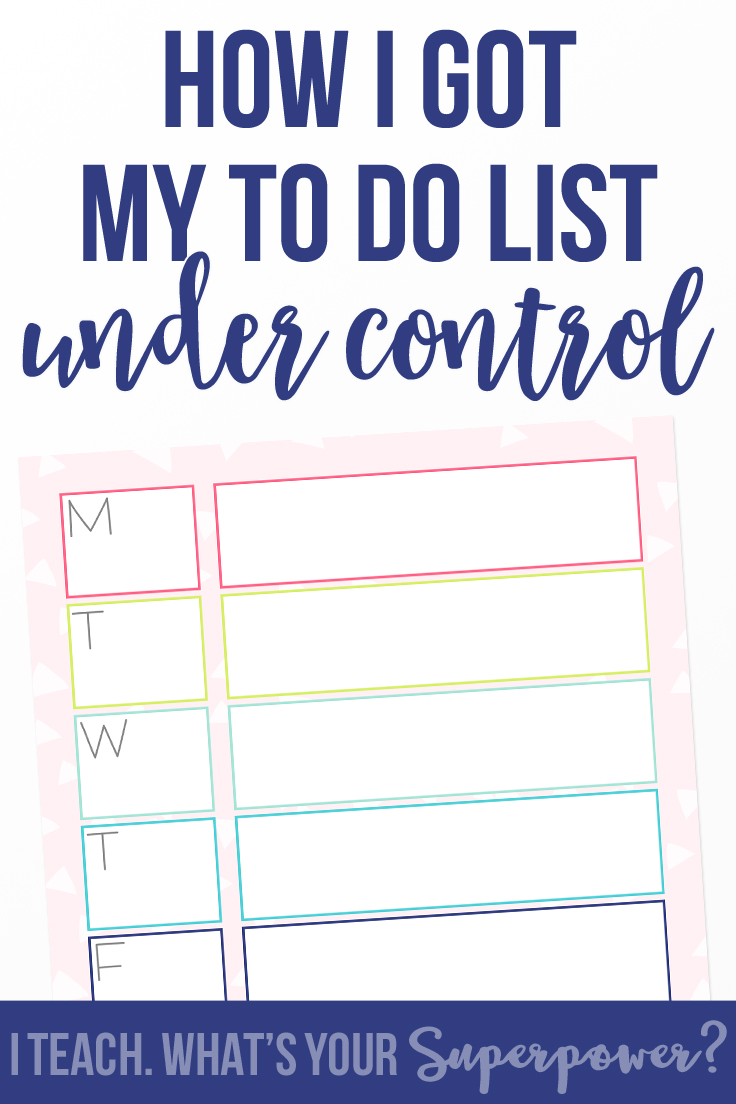 My secret to getting my to do list under control and my work back on track.