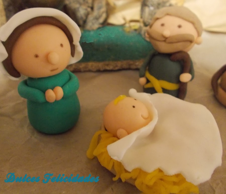 Belén navideño fondant