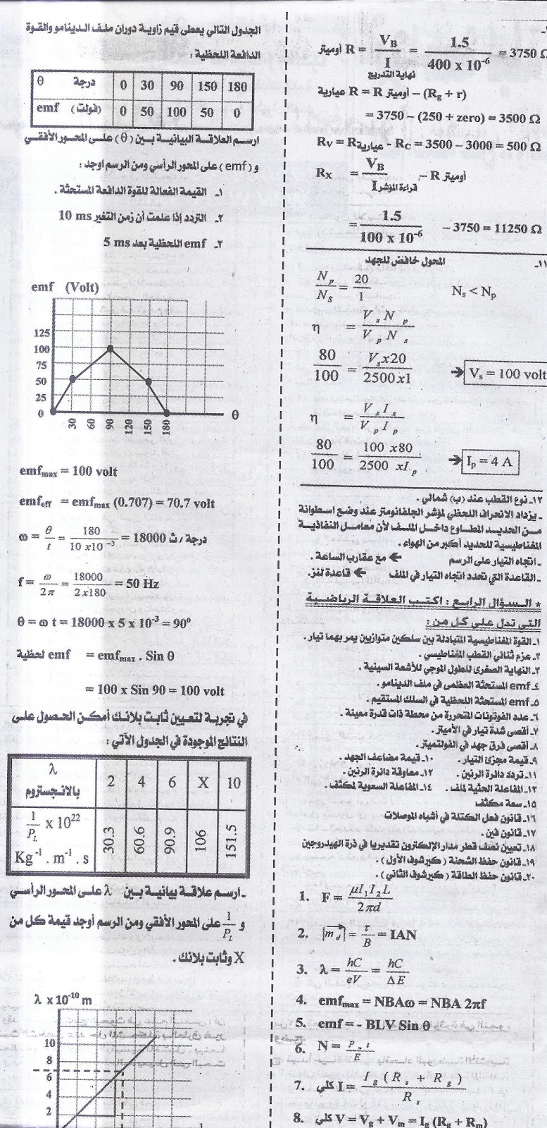 توقعات ملحق الجمهورية فى الفيزياء (عربى ولغات) للثانوية العامة + الاجابة | 9 يونيو 2016  6