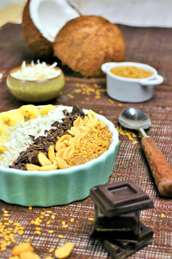 smoothie bowl, smoothie de chocolate