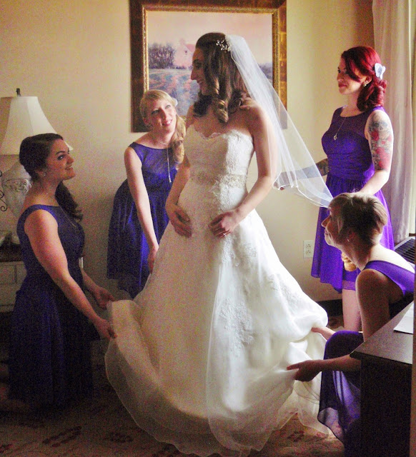 Bride and bridesmaids