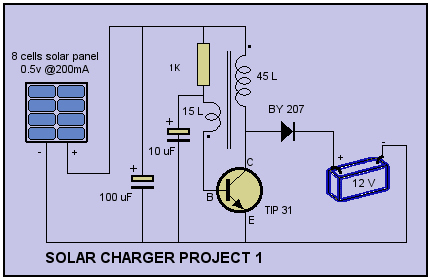 Free Electronic Circuit Collection: Solar Charger Schematic